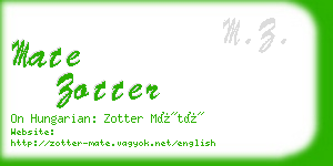 mate zotter business card